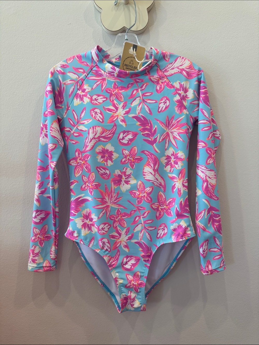 NWT SnapperRock Tropical Glow Recycled LS Surf Suit Size 11-12y